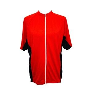 Bontrager Men’s Cycling Jersey Red and Black Full Zip Semi-Fitted Size Large